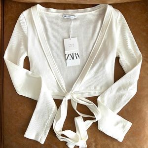 🎄Zara white crop cover up